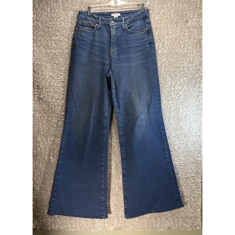 Good American Jeans Good Waist Palazzo High Rise Wide Leg 6 / 28 Boho Preppy - Picture 2 of 10